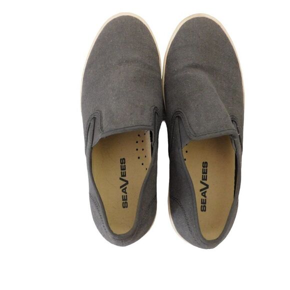 SEAVEES Baja Slip-On Loafers Sneakers mens sz 9‎ Gray Vintage Washed Linen - Picture 2 of 8